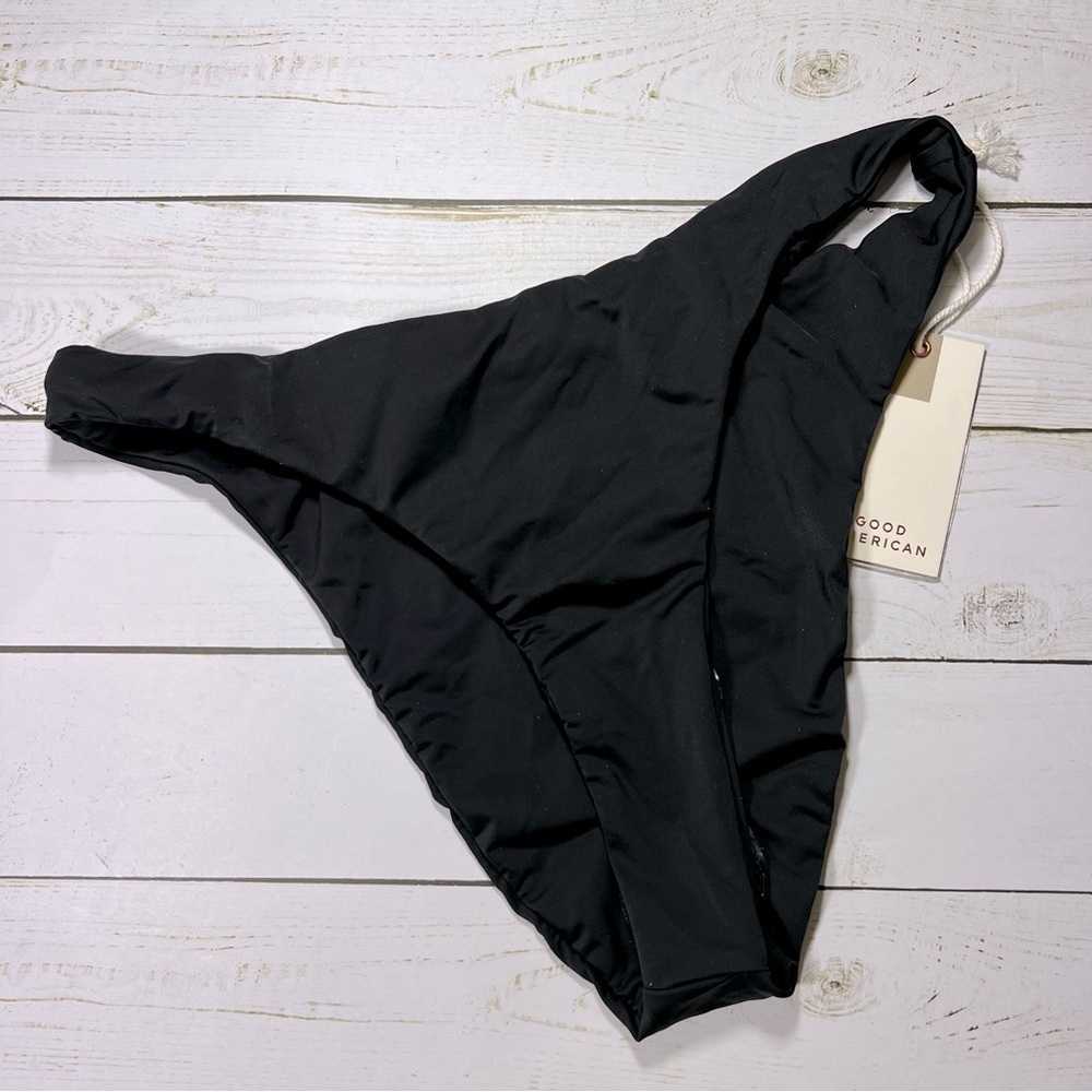 Good American | Cheeky Bikini Bottom In Black | M